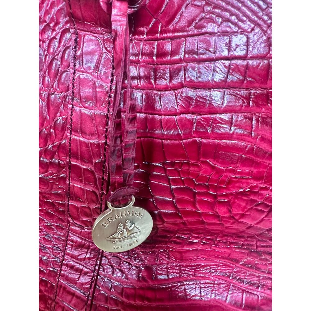 Brahmin Melbourne Tote Embossed Y2K Bratz Luxury Designer Cherry Leather Bag - Picture 8 of 10